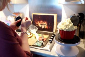 Trying to work out how make the ears stay stood up - toothpicks was the answer!